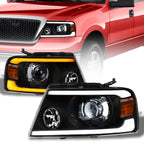 04-08 Ford F-150 Full LED Projector Headlights Sequential Signal - Black