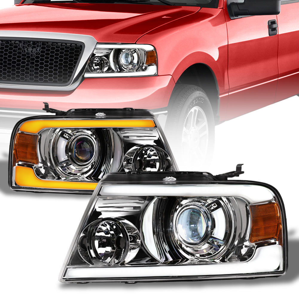 04-08 Ford F-150 Full LED Projector Headlights Sequential Chrome