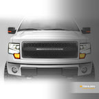 2009-2014 Ford F-150 Full LED Projector Headlights Black Amber