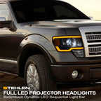 09-14 Ford F-150 Full LED Projector Headlights Sequential Signal - Black