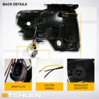 09-14 Ford F-150 Full LED Projector Headlights Sequential Signal - Black