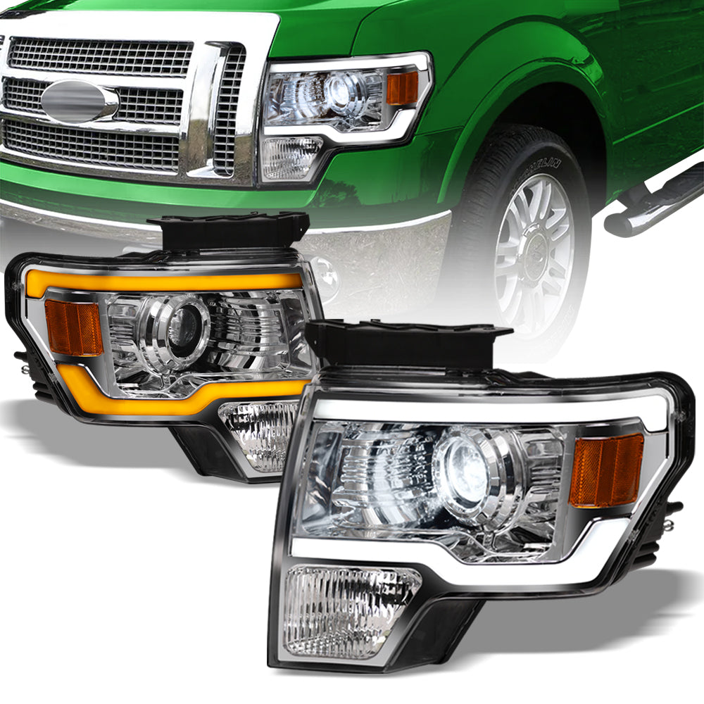 09-14 Ford F-150 Full LED Projector Headlights Sequential Chrome
