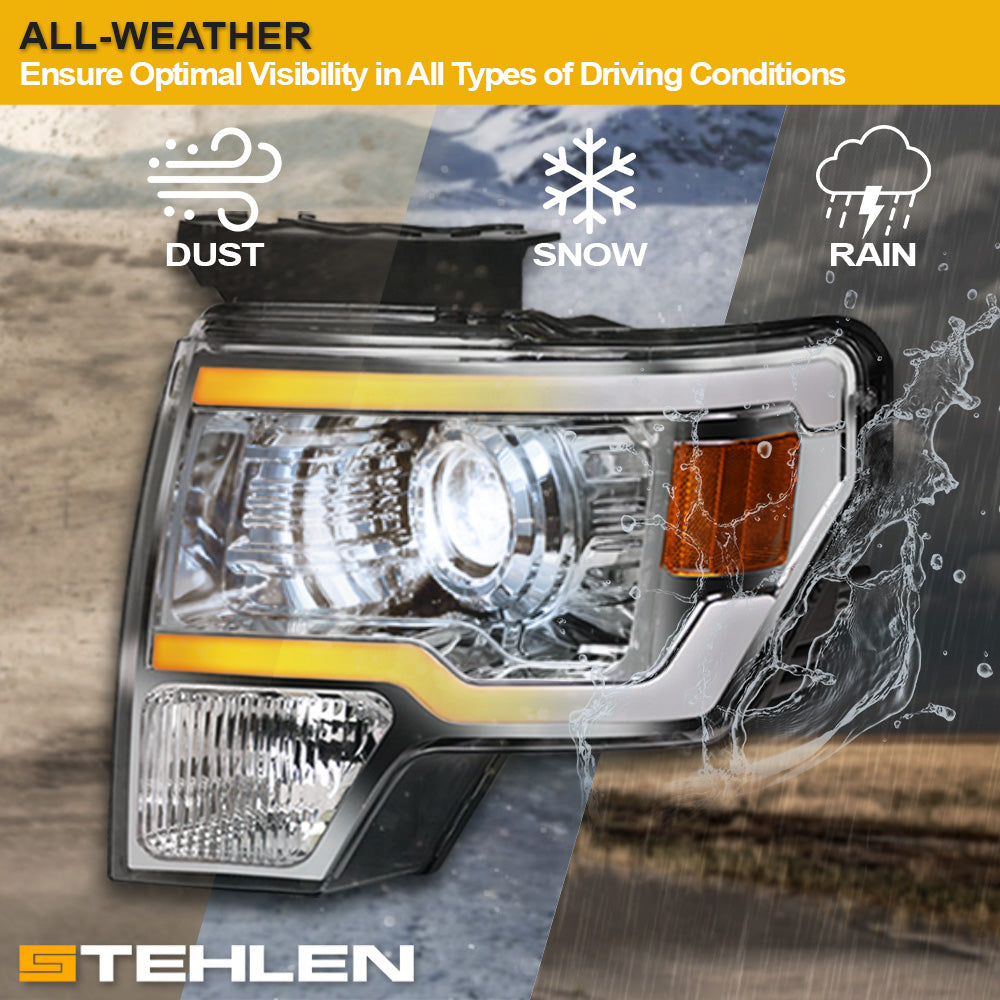 09-14 Ford F-150 Full LED Projector Headlights Sequential Chrome