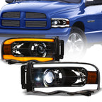 02-05 Dodge Ram Full LED Projector Headlights Sequential Signal - Black