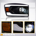 06-08 Dodge Ram Full LED Projector Headlights Black - DGPU06C.06