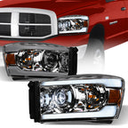 06-08 Dodge Ram Full LED Projector Headlights Chrome - DGPU06C