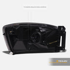 2006-2009 Dodge Ram Full LED Projector Headlights Black