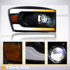 06-08 Dodge Ram Full LED Projector Headlights Sequential Signal - Black