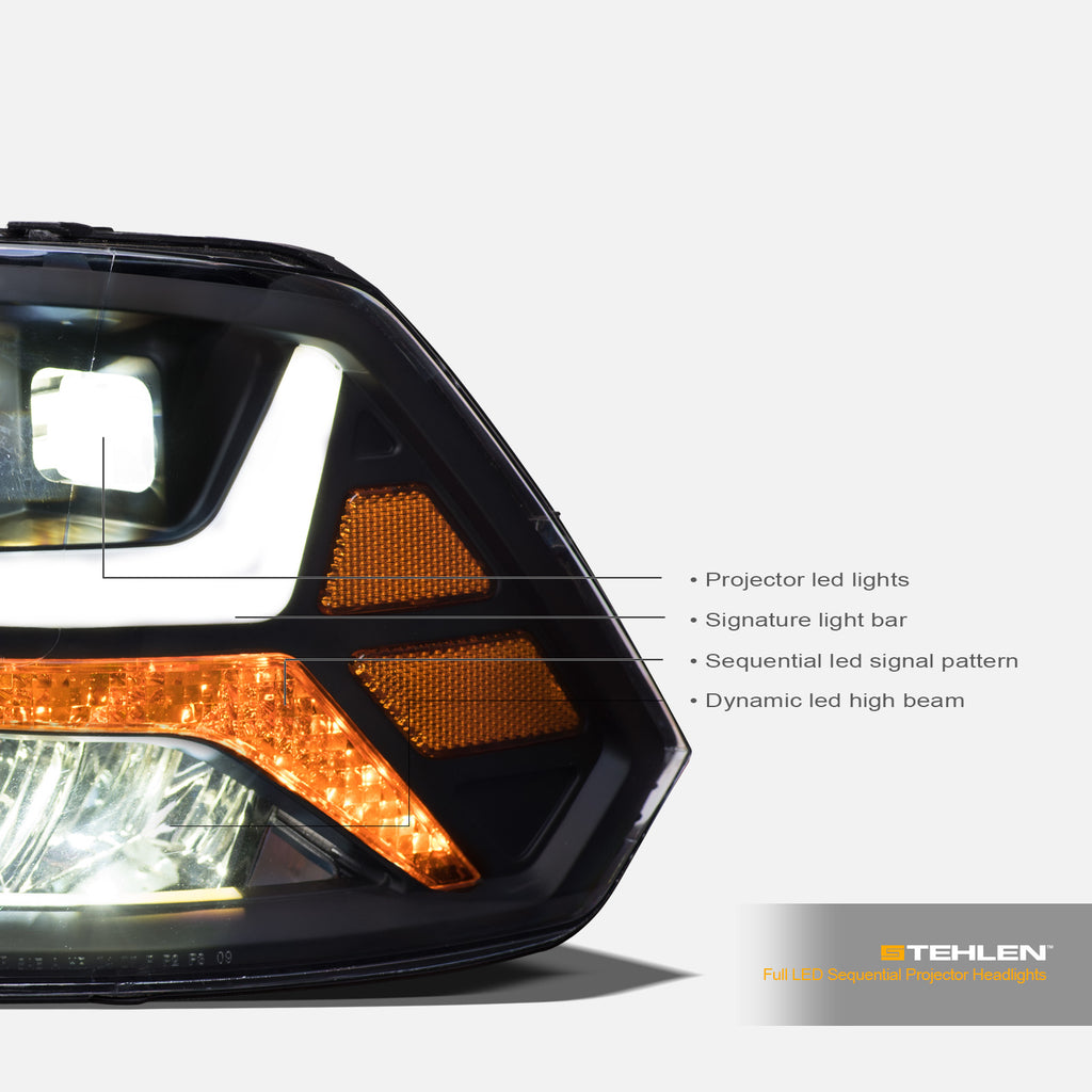 2009-2022 Dodge Ram 1500/2500/3500 Full LED Projector Headlights - Black