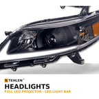 2011-2020 Toyota Sienna Full LED Projector Headlights w/ LED Light Bar — Black