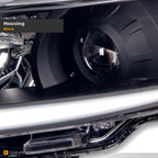 2011-2020 Toyota Sienna Full LED Projector Headlights w/ LED Light Bar — Black — detail