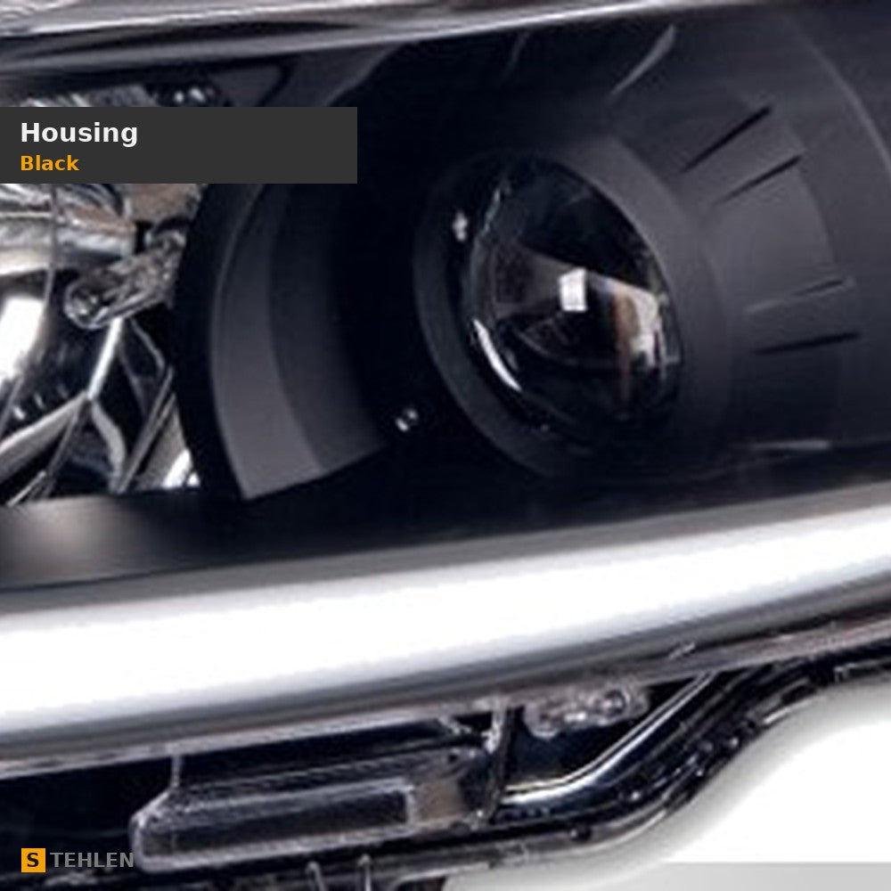 2011-2020 Toyota Sienna Full LED Projector Headlights w/ LED Light Bar — Black — detail
