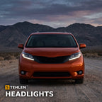 2011-2020 Toyota Sienna Full LED Projector Headlights w/ Sequential LED Bar — Black — installed
