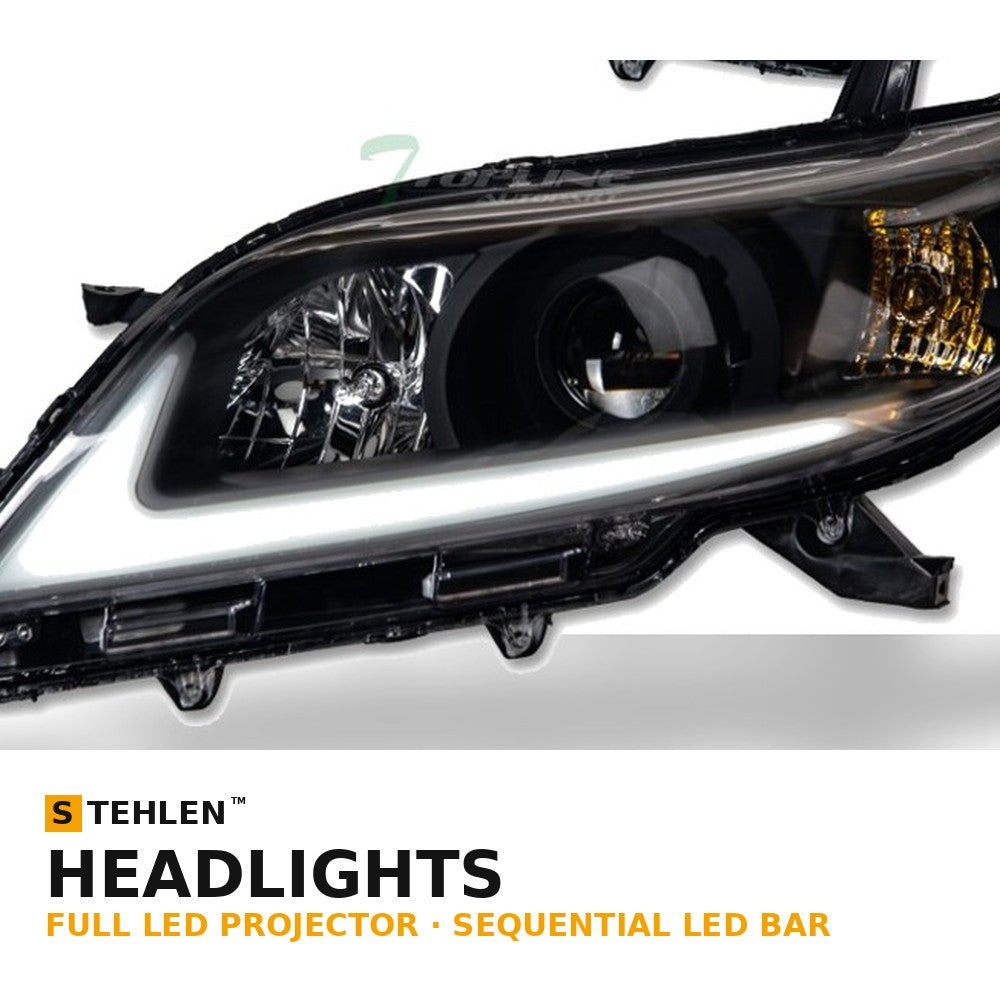 2011-2020 Toyota Sienna Full LED Projector Headlights w/ Sequential LED Bar — Black