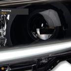 2011-2020 Toyota Sienna Full LED Projector Headlights w/ Sequential LED Bar — Black — detail