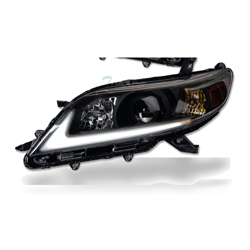 2011-2020 Toyota Sienna Full LED Projector Headlights w/ Sequential LED Bar — Black — product view