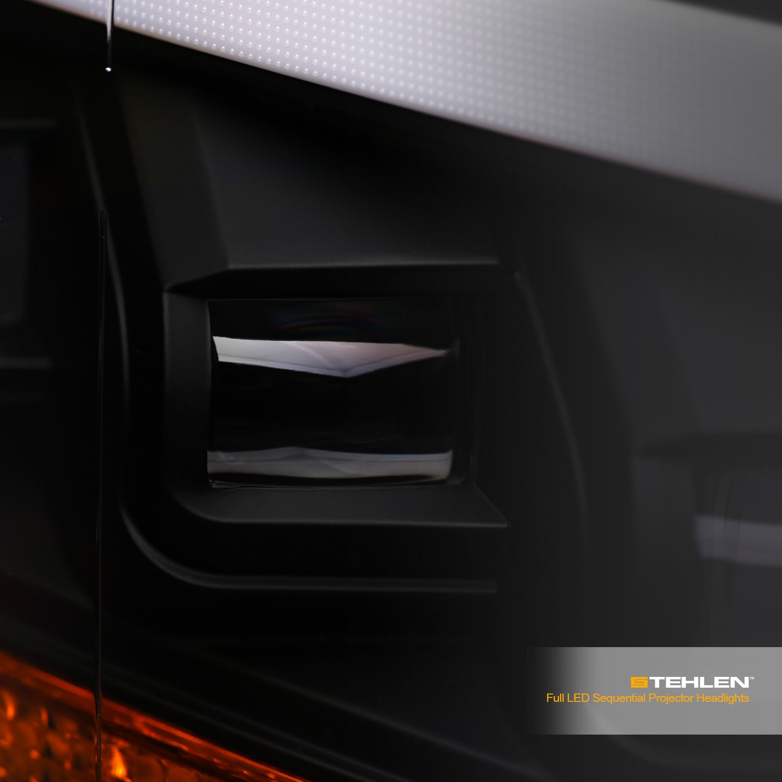 2007-2014 Chevrolet Silverado Full LED Projector Headlights w/Amber - Black
