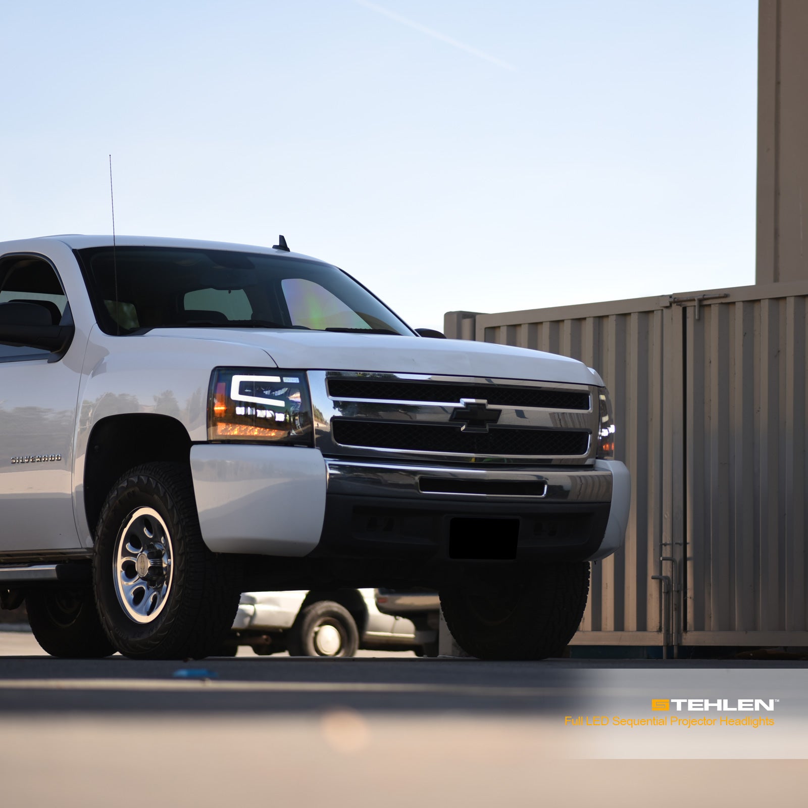 2007-2014 Chevrolet Silverado Full LED Projector Headlights w/Amber - Black