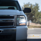 2007-2014 Chevrolet Silverado Full LED Projector Headlights w/Amber - Black