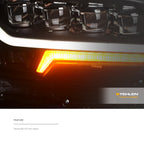 2016-2023 Toyota Tacoma Full LED Projector Headlights Amber - Black