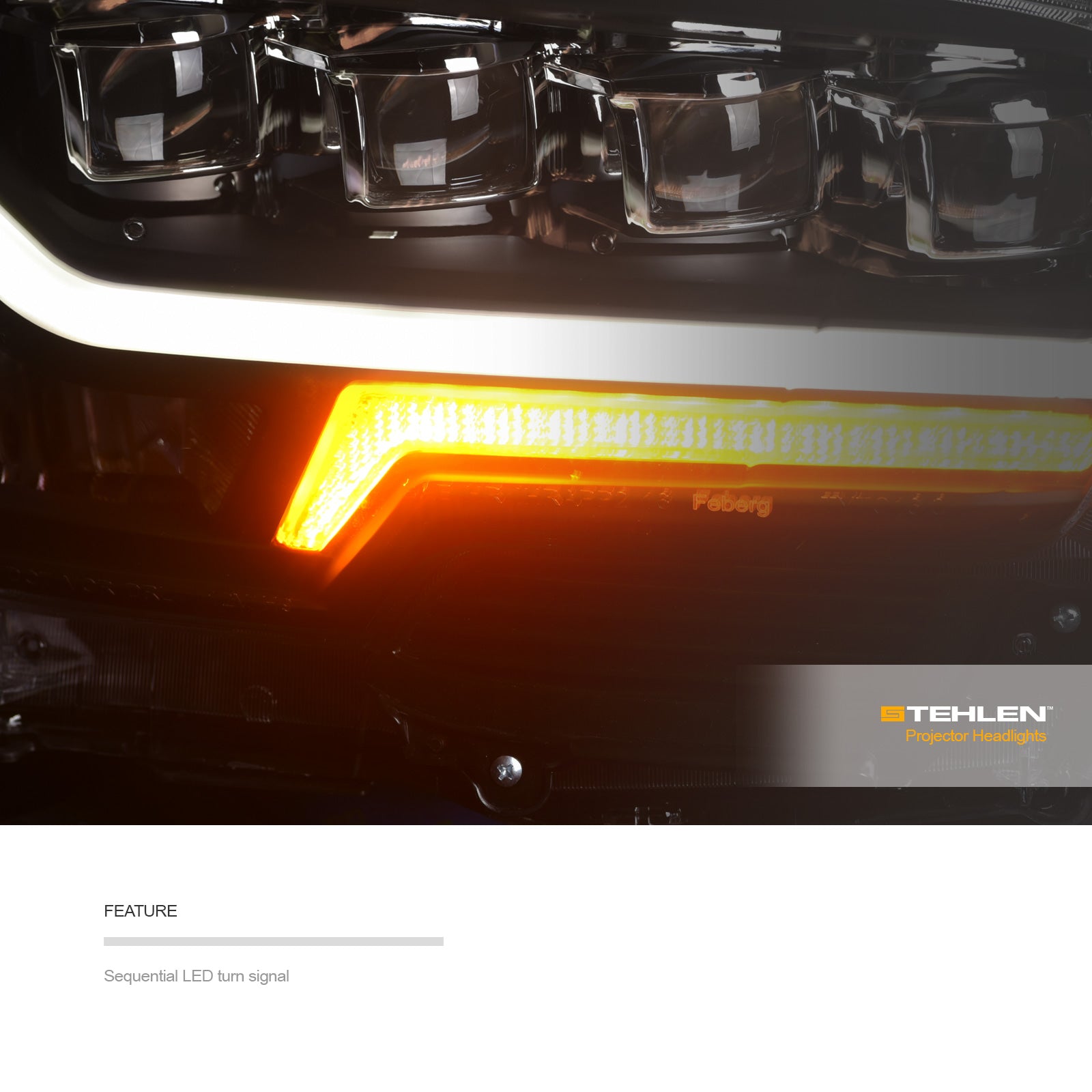 2016-2023 Toyota Tacoma Full LED Projector Headlights Amber - Black