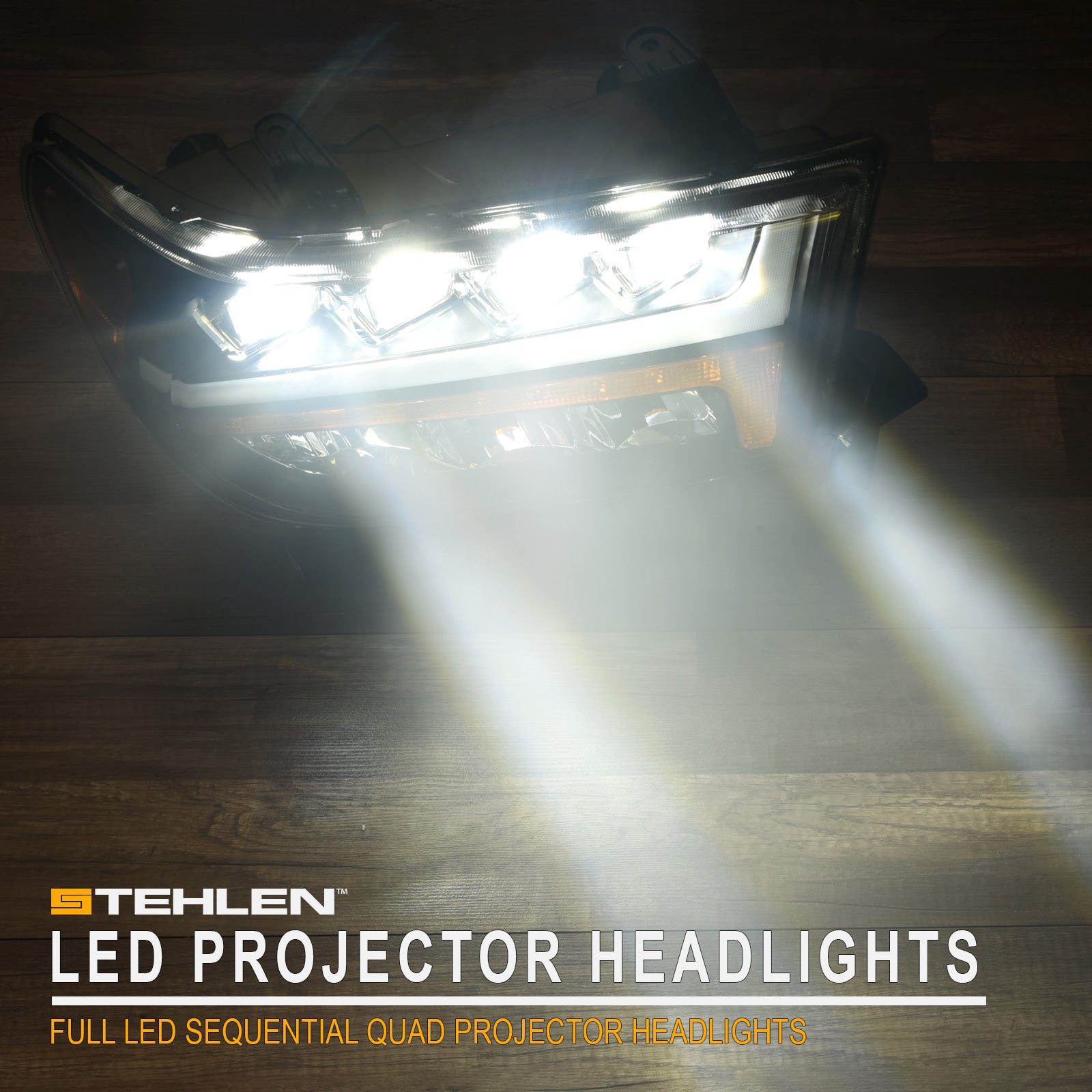 07-13 Toyota Tundra 08-17 Sequoia Full LED Projector Headlights Black