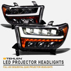 07-13 Toyota Tundra 08-17 Sequoia Full LED Projector Headlights Black
