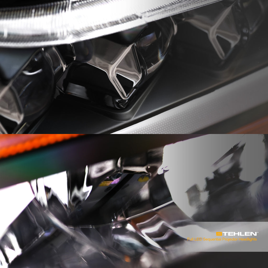 07-13 Toyota Tundra 08-17 Sequoia Full LED Projector Headlights Black