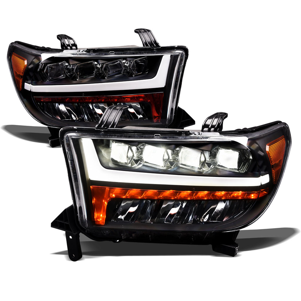 07-13 Toyota Tundra 08-17 Sequoia Full LED Projector Headlights Black