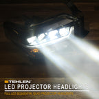 2014-2021 Toyota Tundra Full LED Projector Headlights Black Amber