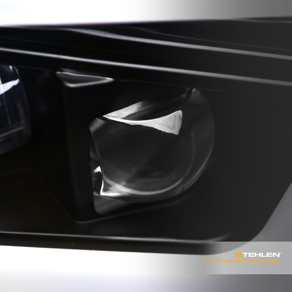 2014-2021 Toyota Tundra Full LED Projector Headlights Black Amber