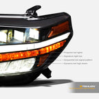 2014-2021 Toyota Tundra Full LED Projector Headlights Black Amber
