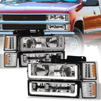 1994-2000 Chevrolet C/K Series Projector Headlights 8PC Set - Chrome