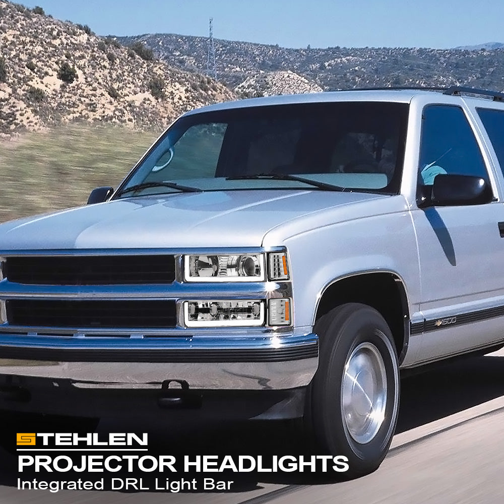 1994-2000 Chevrolet C/K Series Projector Headlights 8PC Set - Chrome
