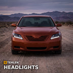 2007-2009 Toyota Camry Projector Headlights w/ Sequential LED Bar — Black — installed