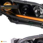 2007-2009 Toyota Camry Projector Headlights w/ Sequential LED Bar — Black — detail