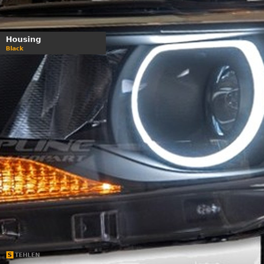 2015-2022 Chevrolet Colorado Projector Headlights w/ LED Light Bar — Black — detail