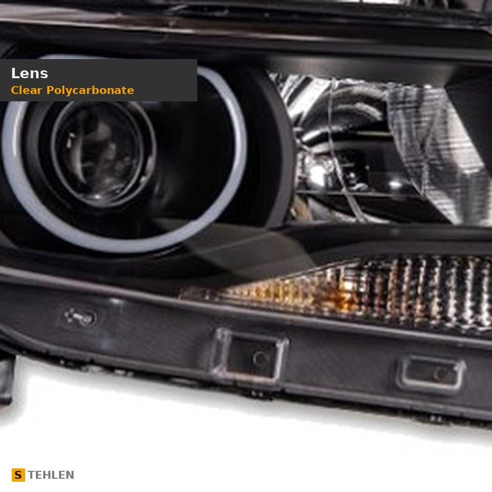 2015-2022 Chevrolet Colorado Projector Headlights w/ LED Light Bar — Black — detail