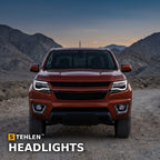 2015-2022 Chevrolet Colorado Projector Headlights w/ Sequential LED Bar — Black — installed