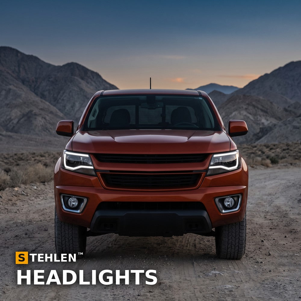 2015-2022 Chevrolet Colorado Projector Headlights w/ Sequential LED Bar — Black — installed