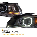 2015-2022 Chevrolet Colorado Projector Headlights w/ Sequential LED Bar — Black