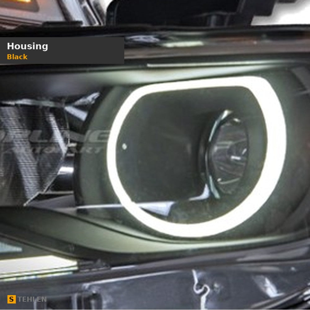 2015-2022 Chevrolet Colorado Projector Headlights w/ Sequential LED Bar — Black — detail