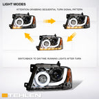 04-08 Ford F-150 LED Halo Projector Headlights Chrome - FDPU04B1