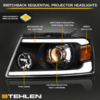 04-08 Ford F-150 Projector Headlights Sequential LED - Black