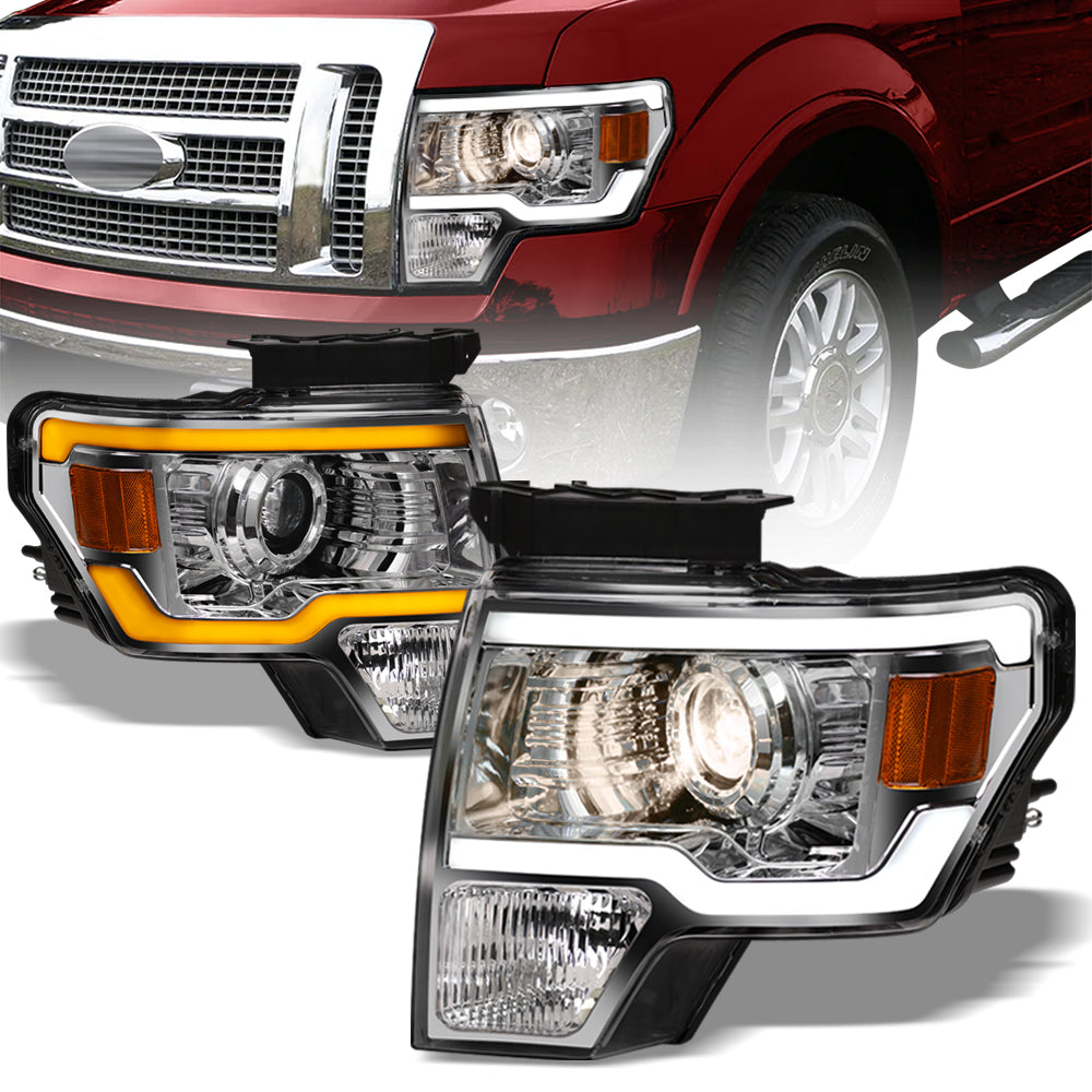 09-14 Ford F-150 Chrome Projector Headlights Sequential LED Signal