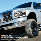 06-08 Dodge Ram Chrome Projector Headlights w/ LED Light Bar
