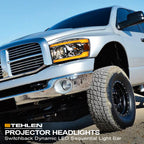 06-08 Dodge Ram Sequential LED Projector Headlights Chrome - DGPU06DS