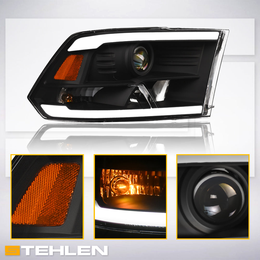 2009-2024 Dodge Ram 1500 2500 3500 Projector Headlights LED - Black