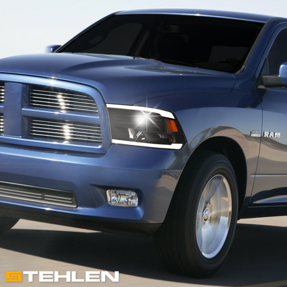2009-2024 Dodge Ram 1500 2500 3500 Projector Headlights LED - Black