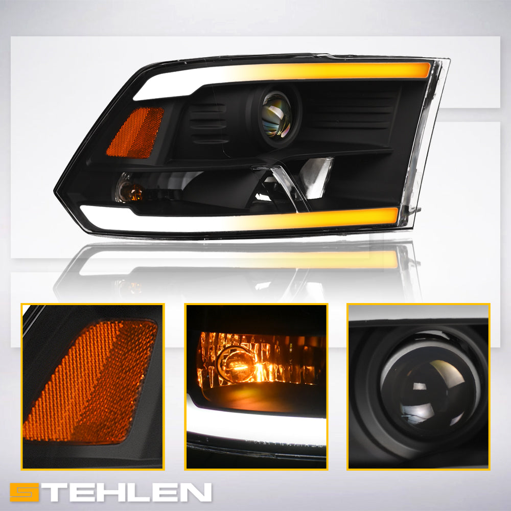 2009-2024 Dodge Ram 1500 2500 3500 Projector Headlights - Black